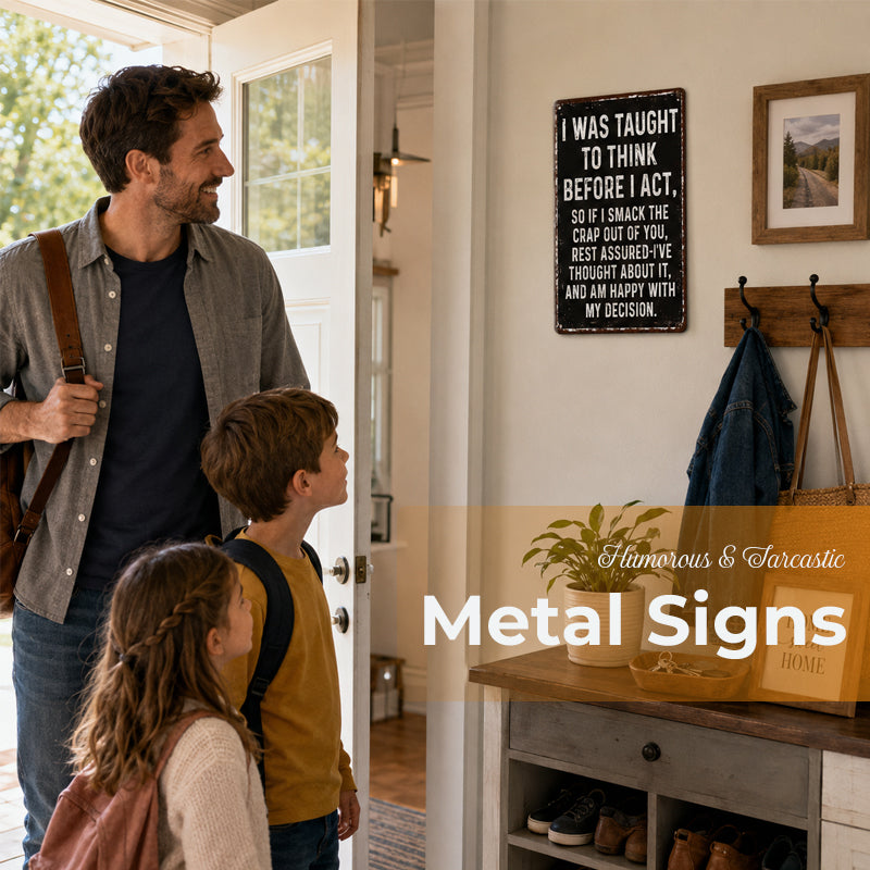 😂🔥Humorous &amp; Satirical Metal Signs – a retro-style "men's cave" and garage wall decoration full of dark humor