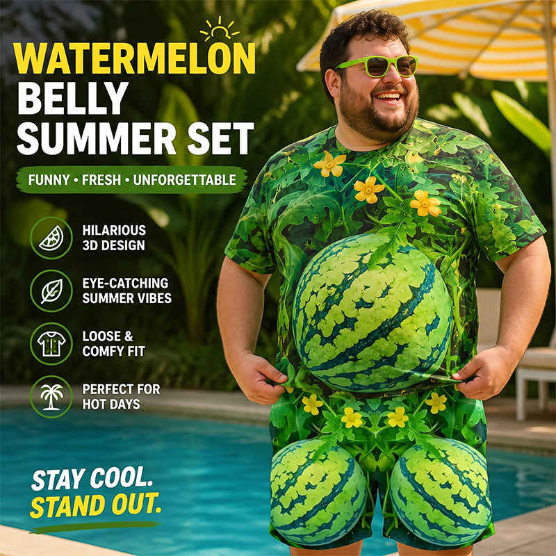 🍉 Juicy Watermelon Print Set｜Fun Eye‑Catching Summer Casual Outfit