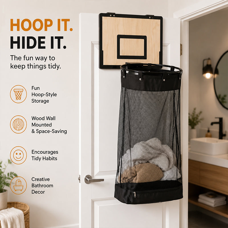 🏡🧺Wooden Wall-mounted Basketball Basket Hanging Door