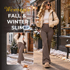 ✨ Fleece Lined Slim Flare Pants – Warm & Figure-Hugging Trousers!
