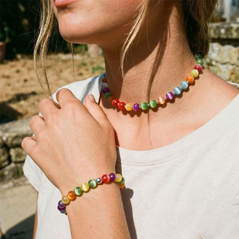 🌈 UV Color-Changing Rainbow Beaded Jewelry