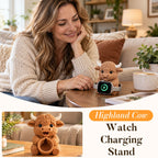 🐮 Highland Cow Smartwatch Charging Stand — No More Lost Watch Chargers!