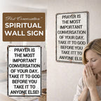 "First Conversation" Spiritual Wall Sign 🙏 — A Timeless Reminder to Seek Peace First