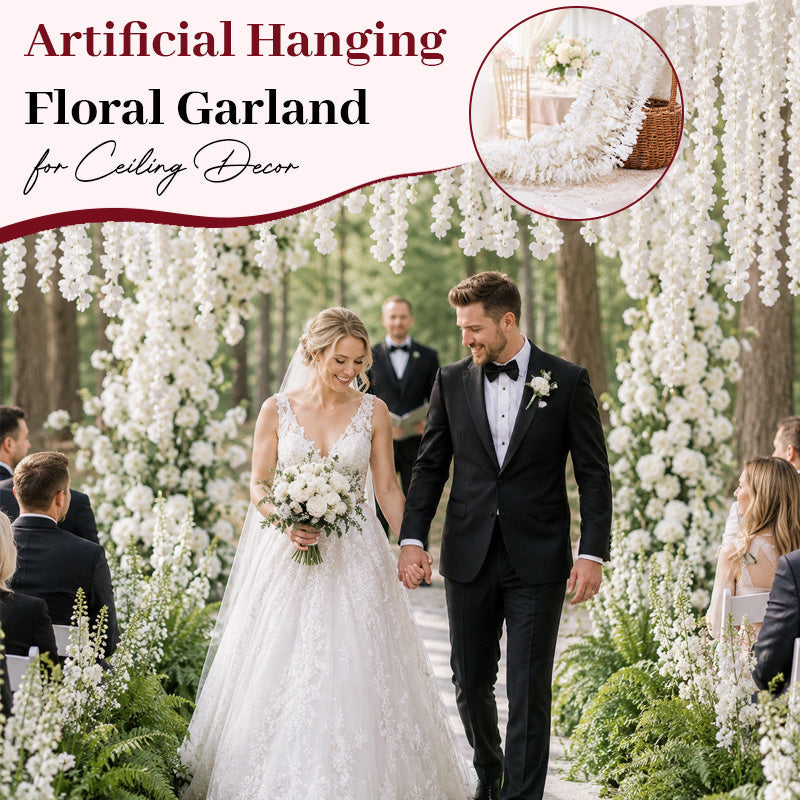 🌸 Dreamy Hanging Floral Garland ✨ Lush Decor for Weddings & Parties