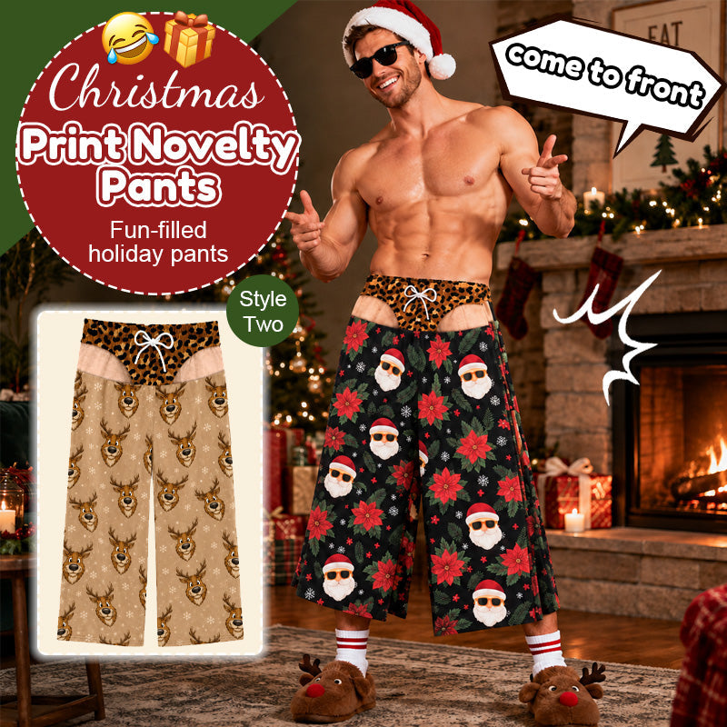 🎄 Playful‑Print Christmas Holiday Pants – Stand‑Out Festive Party Wear