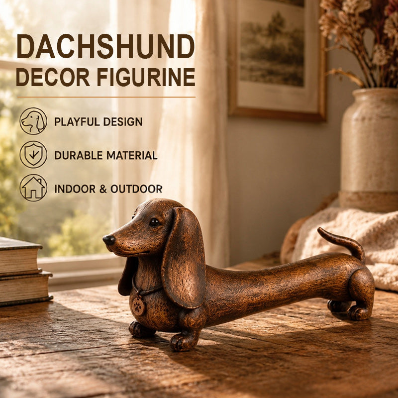 🐶 Dachshund Decor Figurine ✨ Charming Tabletop Accent for Shelves & Desks