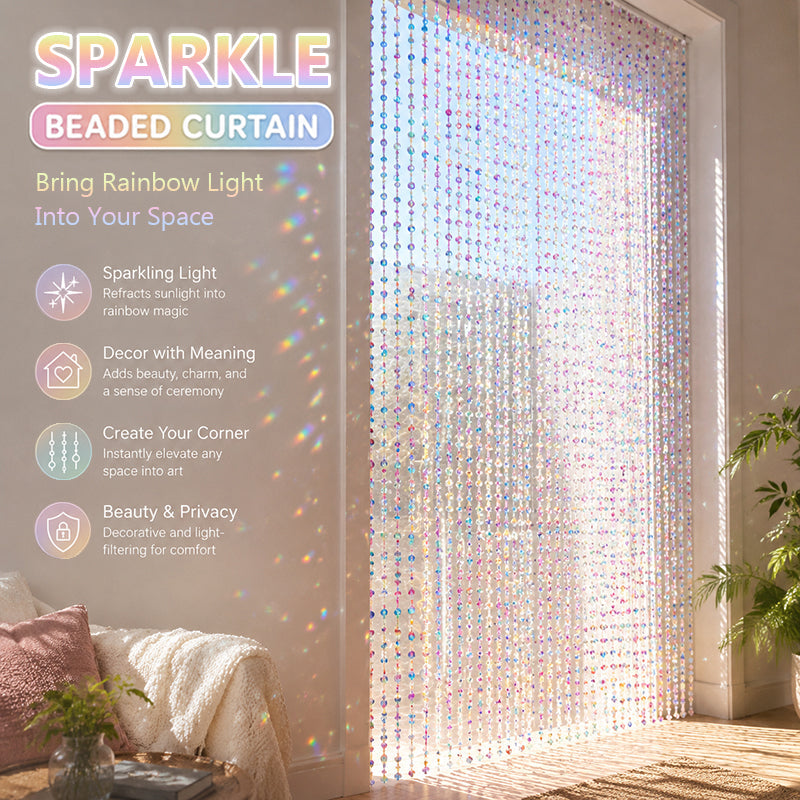 Sparkling Rainbow Beaded Window Curtain ✨🌈