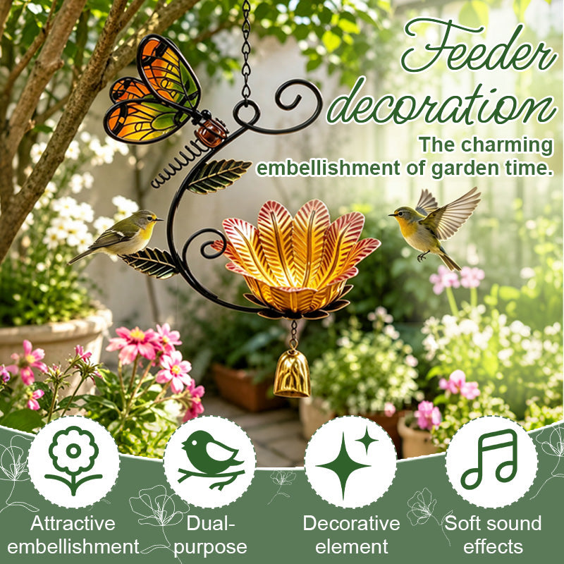 🦋 Butterfly Bird‑Feeder Wind Chime 🌼 Whimsical Garden Hanging Decor