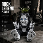 🤘 Rock‑On Gesture Face Succulent Planter, Quirky Rock‑and‑Roll Plant Pot