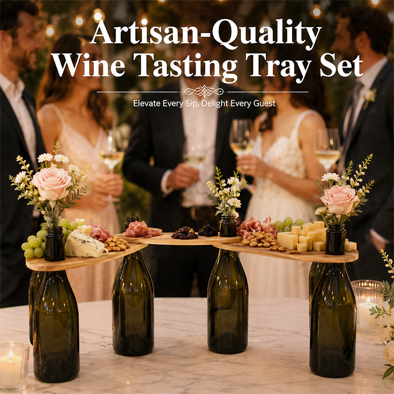 Artisanal Wine Flight Serving Tray Set - Unique Drink Holders for Entertaining✨🍷