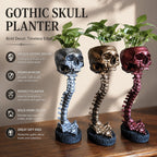 💀🖤Gothic Skull Planter And Skeleton Vase Spooky Home Decor