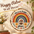 🌈Vintage Round Wall Sign | This Is Our Happy Place Home Decor