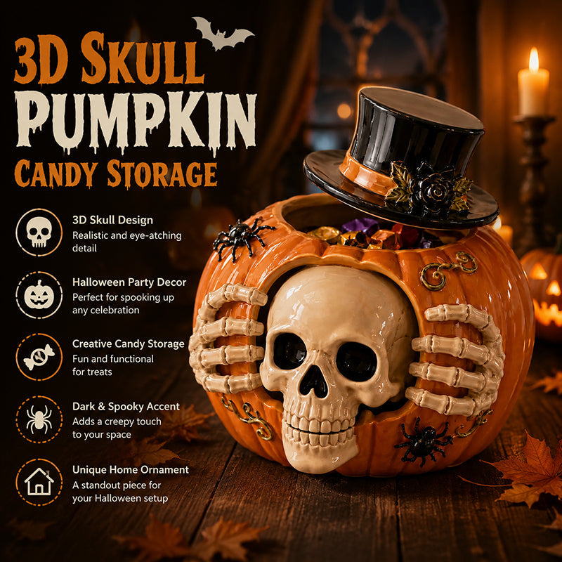 🎃🍬👻Trick-or-Treat | Skull Pumpkin Candy Jar