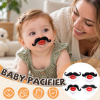 👶😜 Red Lips and Mustache Baby Pacifier – Fun Photo Prop for Cute Baby Snaps!