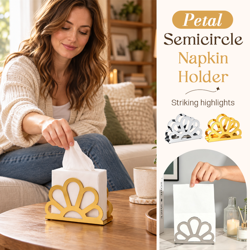 🌼 Floral Semi-Circular Napkin Holder – Stylish Dining Table Accessory!