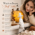 Witch Figurine - Cozy Halloween Fireplace & Bookshelf Decor🏡🧙♀️