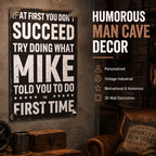 😄 Witty Distressed Vintage Metal Wall Sign, Funny Conversation‑Starter Plaque for Garage & Office