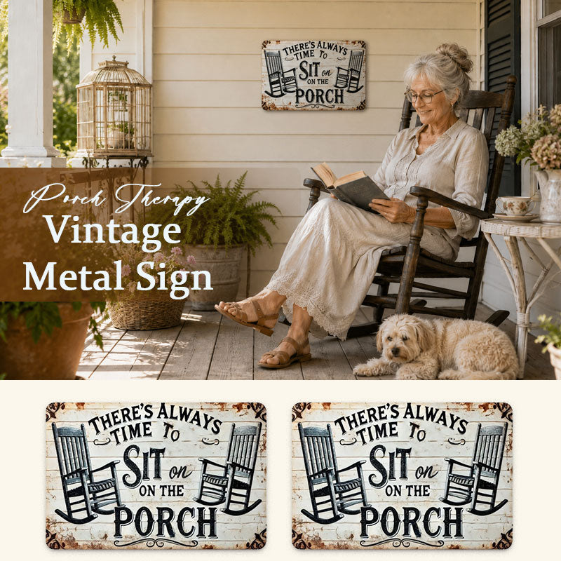 🌾🏡 Porch Therapy Vintage Metal Sign