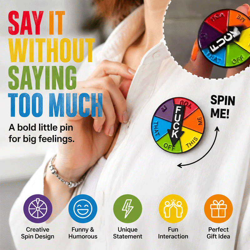 Geometric Choice Badge Pin – Funny Spinner Brooch for Clothing & Lapels