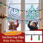 🎄Christmas Light Suction Cup Clips with Cable Slot | Holiday String Light Holder
