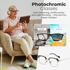 👓Photochromic Glasses – Auto Darkening, UV400 &amp; Blue Light Blocking