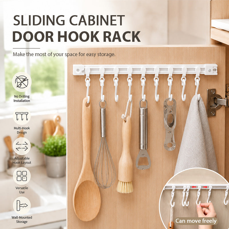 🧺 LIMITED-TIME OFFER: Buy one get one free!! ✨ No-drill sliding rail organiser hook – Adjustable, Sturdy 🛠️