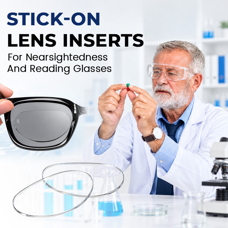 👓 Stick-On Reading & Nearsighted Lens Inserts with Case