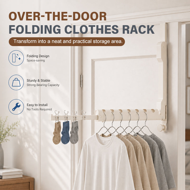 🧺 Space‑Saving Foldable Behind‑Door Hanging Storage Holder