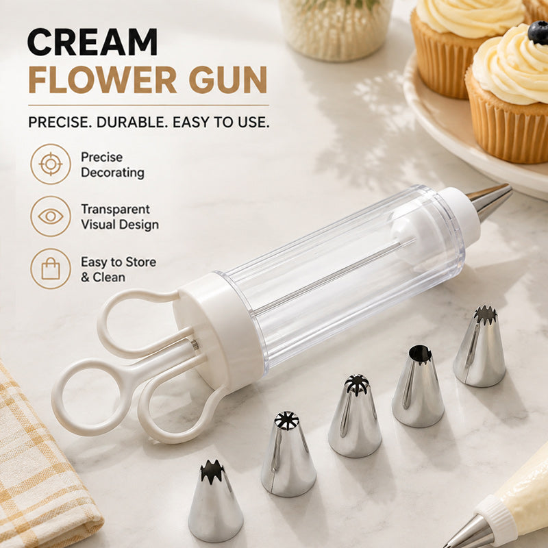 🎉 2026 Sale — Over 21,000 Sold! 🧁✨ Stop wrestling with messy piping bags — this stainless steel decorating gun fills, frosts, and finishes in seconds. One tool, endless creativity. 🍰