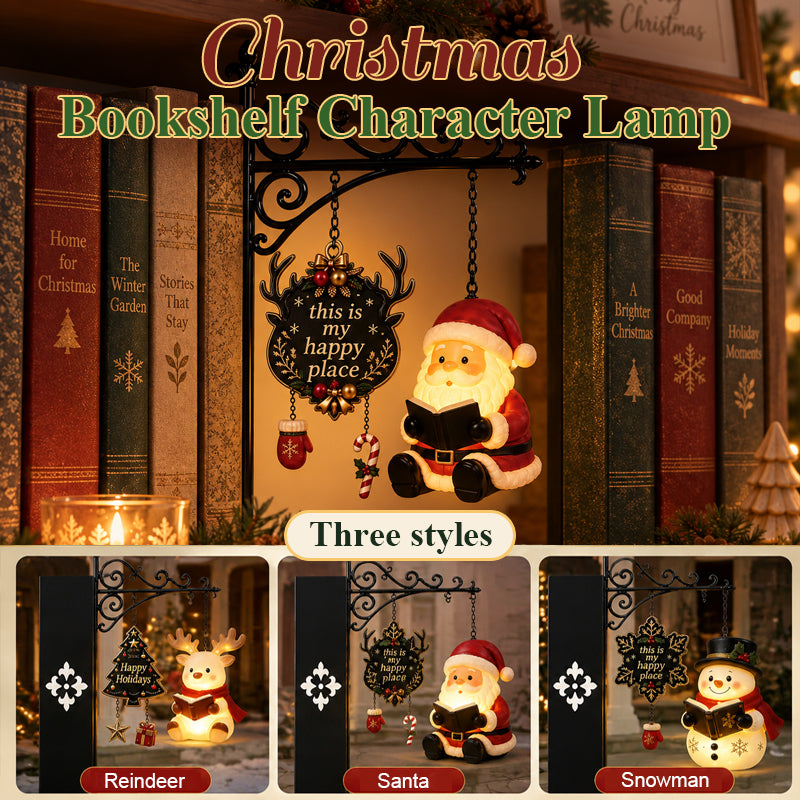 📚 Hanging‑Style Xmas Shelf Lamp, Santa / Reindeer / Snowman For Cozy Reading Nook Holiday Styling