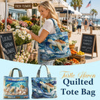 📢📢LAST DAY SALE 50% OFF🐢👜Turtle Haven Quilted Tote Bag