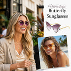 📢📢LAST DAY SALE 50% OFF🕶️Rhinestone Butterfly Sunglasses 🦋