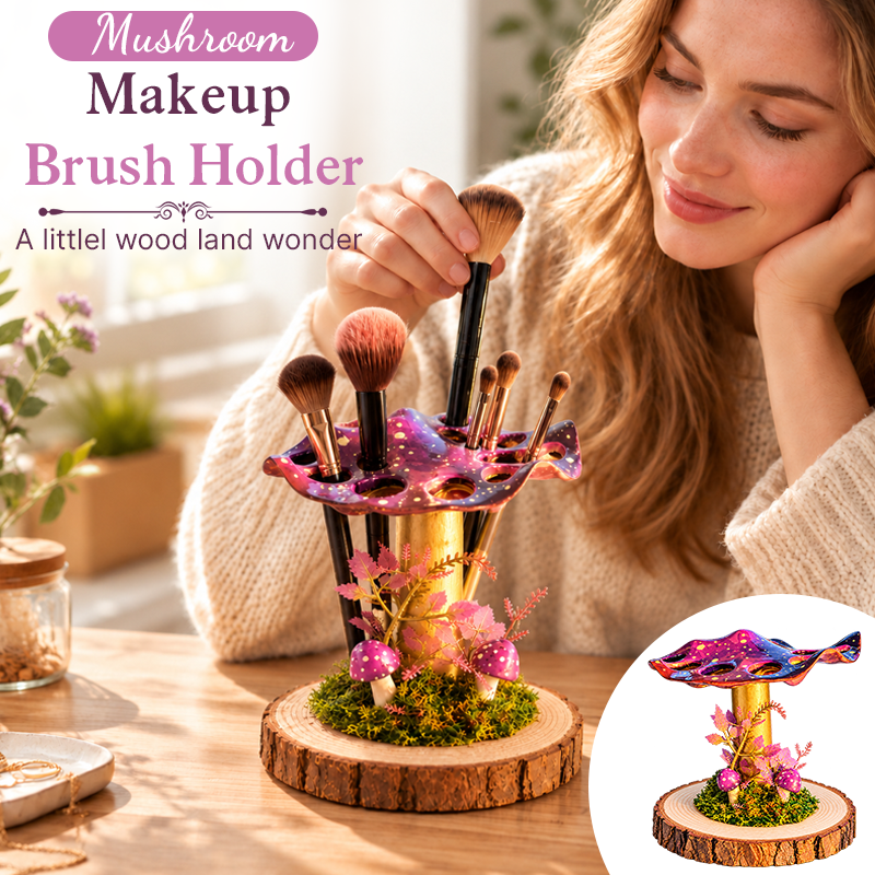 🍄 Mushroom Makeup Brush Holder | Whimsical Fairycore Vanity Vibe