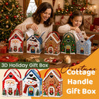 🏠 Christmas Cottage Handle Gift Box – 3D House‑Shaped Festive Packaging For Small Treats