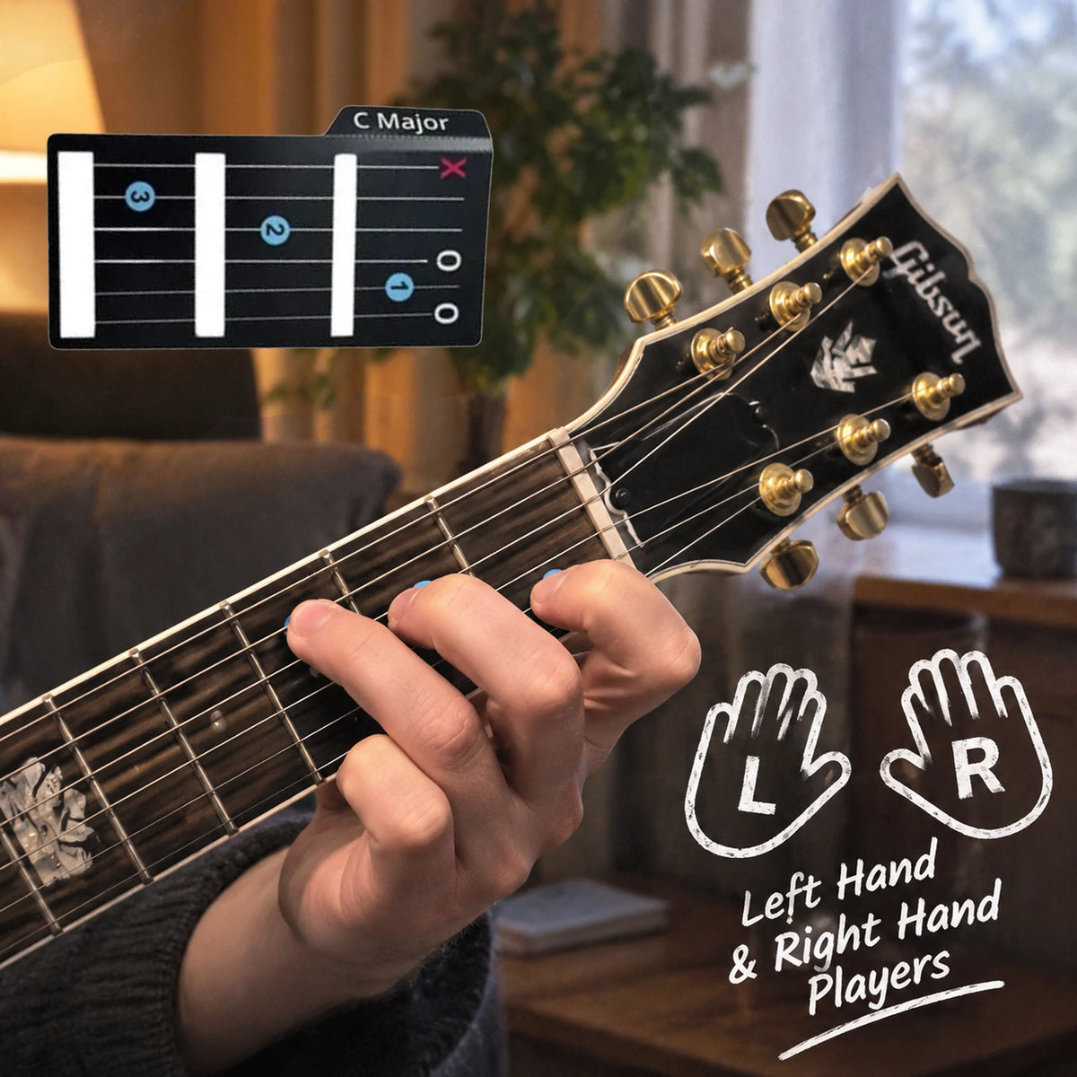 🎸 Guitar Chord Cards for Beginners –   For Right & Left-Handed Players ✨ (15Pcs )