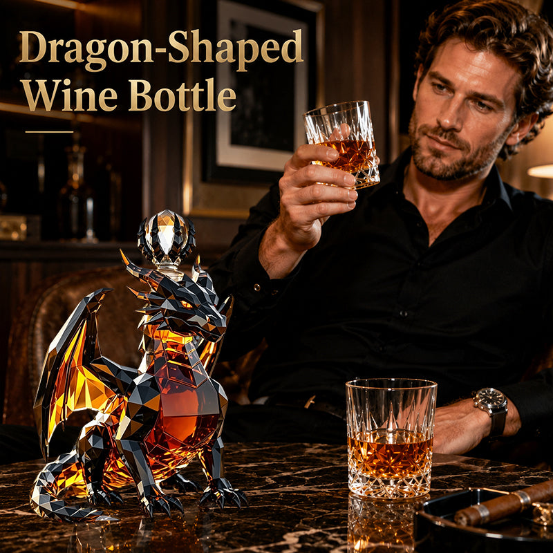 🐉🥃Black Dragon Collector's Edition Crystal Whisky Bottle