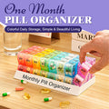 💖Mother’s Day Sale: 50% OFF!💊📅 Daily 31-Day Pill Organizer Travel Case – 🔒📦 4-Week Medication Box with Compartments & Labels, Ideal for Weekly Planning, Vacations & Seniors, Compact Storage
