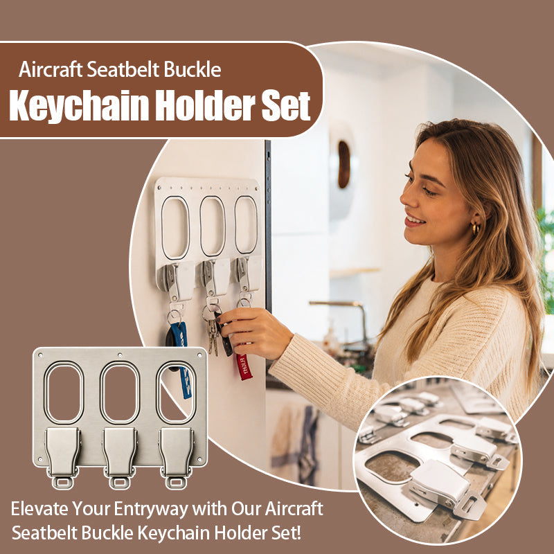 ✈️ Elegant Collectible Aircraft Seatbelt Buckle Key Holder | Aviation Themed Handmade Holiday Home Decor Gift