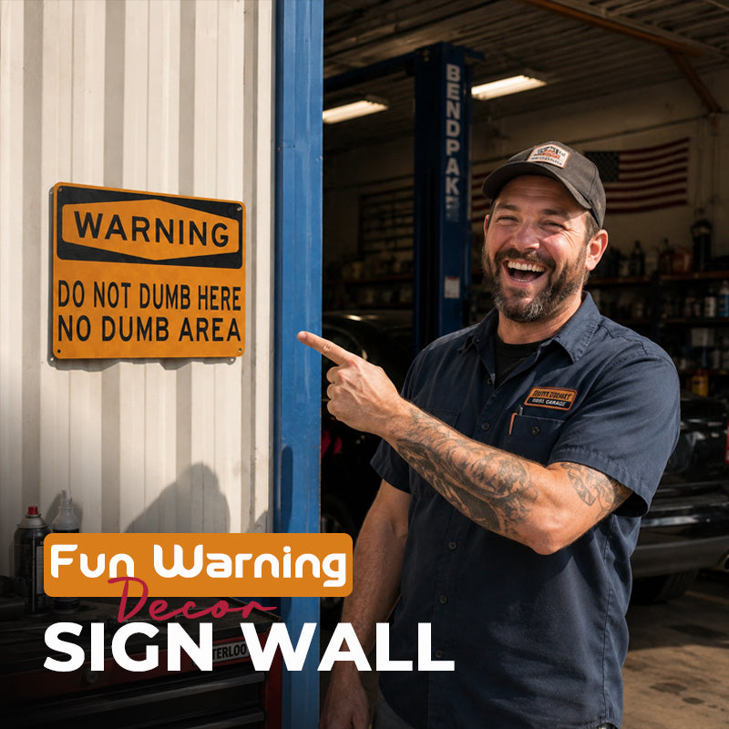 😂 Sarcastic Warning‑Style Wall Sign | Funny Garage, Man‑Cave & Workshop Conversation‑Starter Decor
