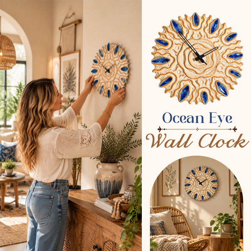 🌊 Ocean Eye Wall Clock – Artistic Coastal Silent Wall Clock!