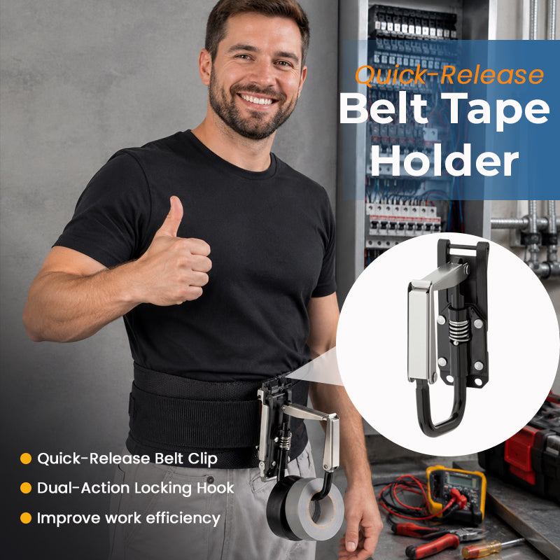 🛠️ Quick‑Lock Belt Tape Holder Heavy‑Duty Work Tool Clip‑On Organizer