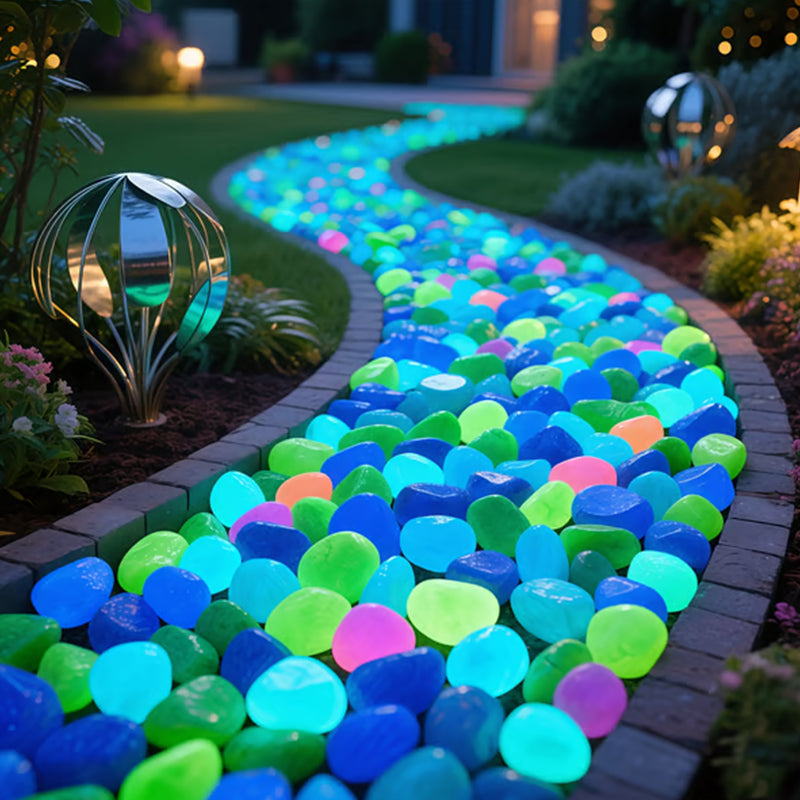 💥Glow-in-the-dark Rocks: illuminate your exterior with an enchanting glow!