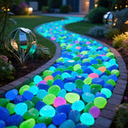 💥Glow-in-the-dark Rocks: illuminate your exterior with an enchanting glow!