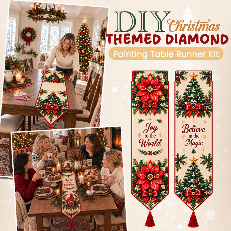 🎄 DIY Christmas Diamond Painting Table Runner Kit | Sparkling Holiday Table Decor