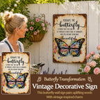 🦋 Handmade Vintage Butterfly Metal Wall Sign, Inspirational Farmhouse Healing Gift