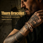 ✨ Enamel Thorn‑Crown Paved Crystal Gold‑Tone Bracelet