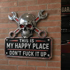 💀"This Is My Happy Place" Garage Wall Sign