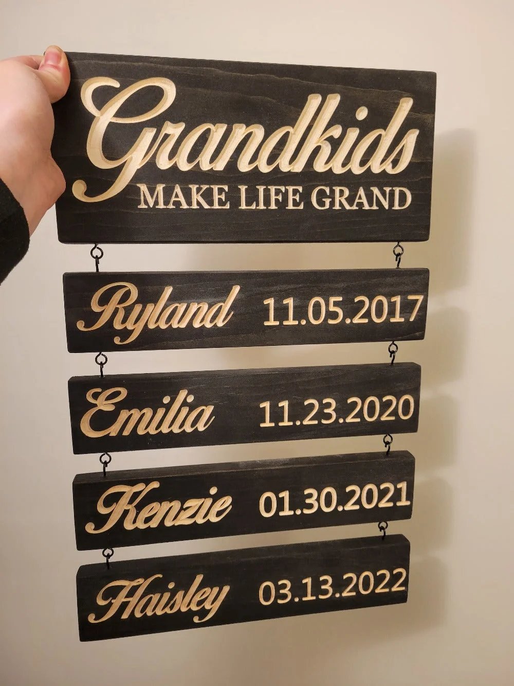 Personalized Grandkids Hanging Decor Sign