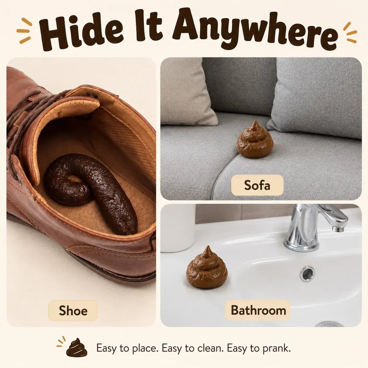 💩 Realistic Squishy Fake Poop Prank Prop — Get Epic Reactions Instantly!