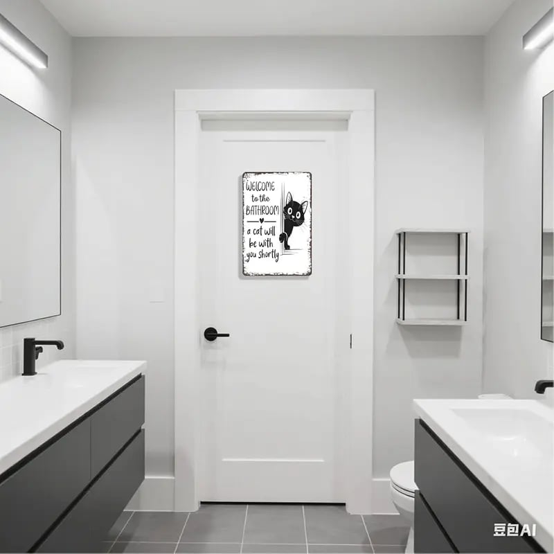🔥Last day 50% off – Vintage black and white cat wall art